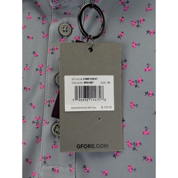 G/Fore G4 Cherry Blossom Golf Polo Shirt G4MF20K47 Mens XL NWT$120 - Picture 5 of 13